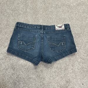 Streetwear Y2K 00's McBling Trendy Hip-Hop YMI Micro mini denim Shorts sz 3